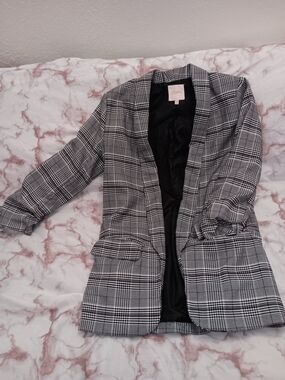 Candies brand - Plaid Black & White Women's Blazer Jacket